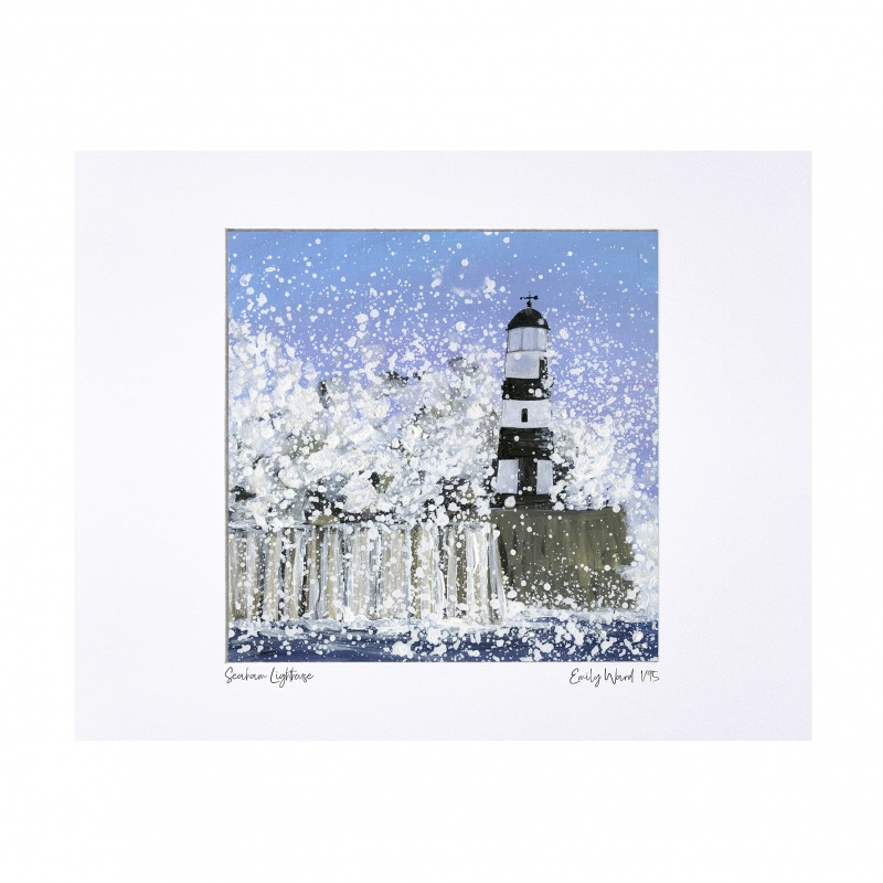 Seaham Lighthouse Limited Edition Print with Mount